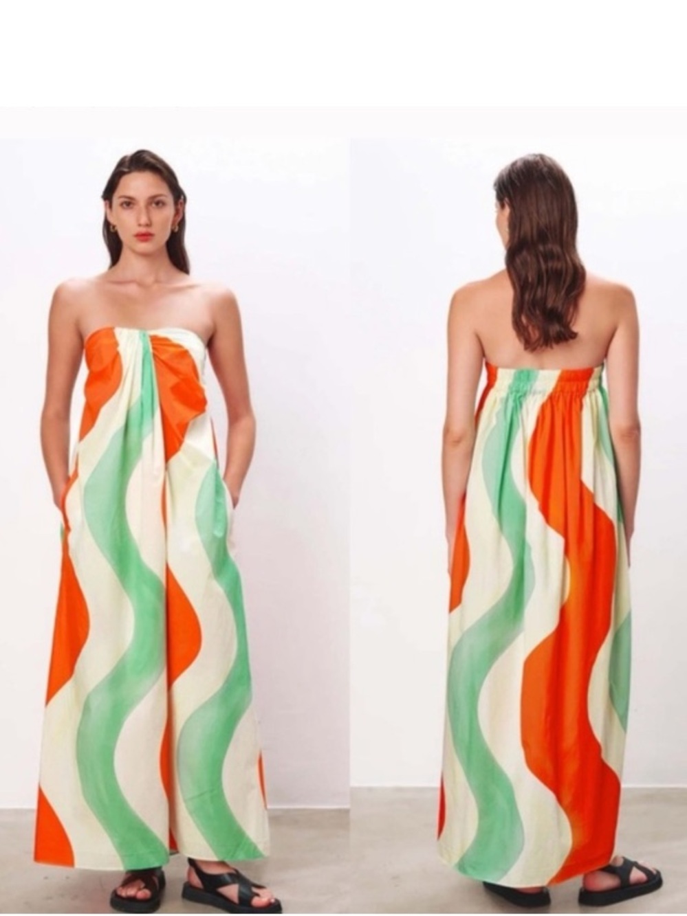 Mara Hoffman Alice Strapless Maxi Dress XL